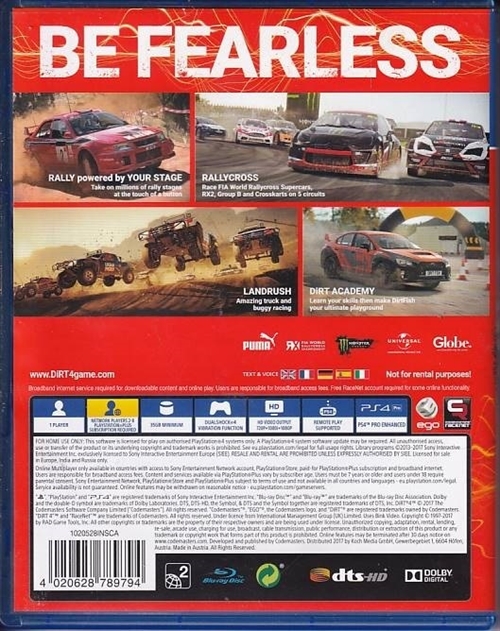 Dirt 4 - PS4 (A Grade) (Genbrug)